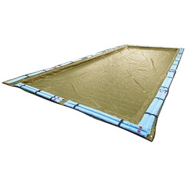 Buffalo Blizzard Supreme Plus Winter Cover with Water Bags Kit for 12-Foot-by-20-Foot Rectangle In-Ground Swimming Pools | Tan/Silver | All Covers Include 5-Feet of Overlap to Measure 17-Ft-by-25-Ft