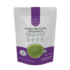 MULBERRY LEAF TEA POWDER - KUWA MATCHA ORGÁNICO (60g) JAPÓN, Naturalmente SIN cafeína, sin azúcar, Té HOJA DE MORA ORGÁNICO EN POLVO, USDA y JAS.