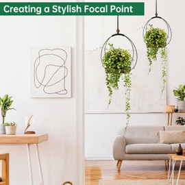hismocal Hanging Planter for Indoor Plants, Plant Hanger with Sturdy Wood Base, Modern Boho Macrame Plant Hanger, Wall Ceiling Window Stands (Plants/Pots Not Included) (2)