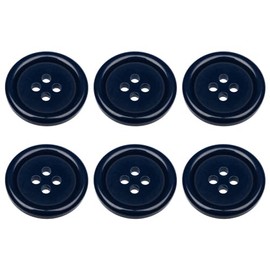 Pack of 6 Dark Blue Sew on 20mm Round Buttons Flat 4 Holes 32L 32 Ligne