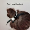 7 Pcs Pearl Black Elastic Hair Ties Ponytail Holders Pearl