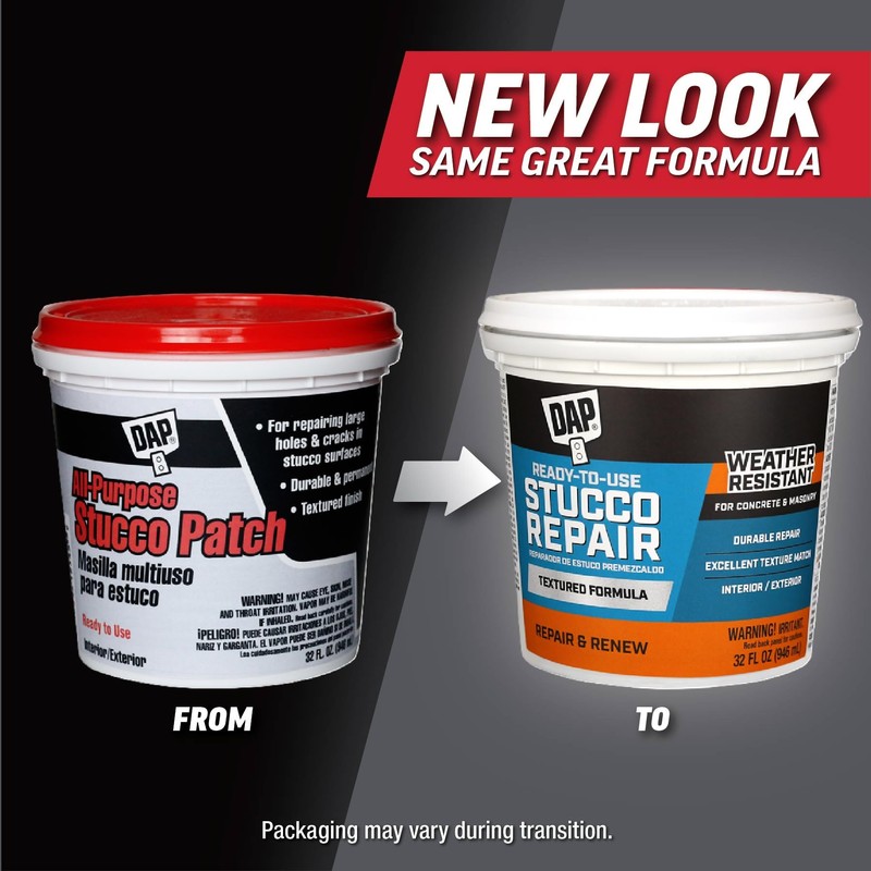 Dap 10504 All-Purpose Ready-to-Use Stucco Patch, 1-Quart
