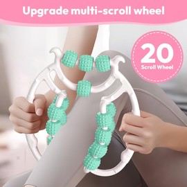 Anti Cellulite Roller Lipödem Massagegerät beine, Anti Cellulite Massageroller Beine für Oberschenkel & Waden, Massagegerät zur Lymphdrainage, Beinmassage Rolle mit Griff, Circular Leg Clamp (Grün)