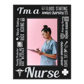ThisWear Inspirational Nurse Appreciation Frame I'm A Nurse 4x6 Leatherette Photo Frame Black