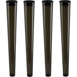 Cherry-on-Top King Size Cone Holder Air Tight Hard Plastic Tube Smoking Rolling Cig Tube, 4 Holders Black