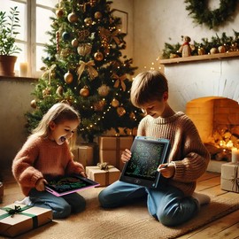 infactory Set of 2 LCD Writing Boards for Kids 8.5"/21.5cm Pen Pink & Blue