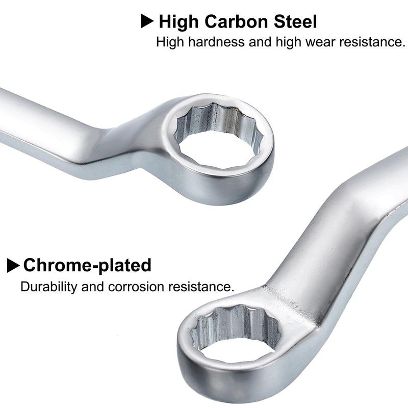 uxcell 2pcs Offset Double Box End Wrench 14mm x 17mm