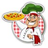 Man Chef Cook Pizza Sticker Decal Design 5'' X 5''