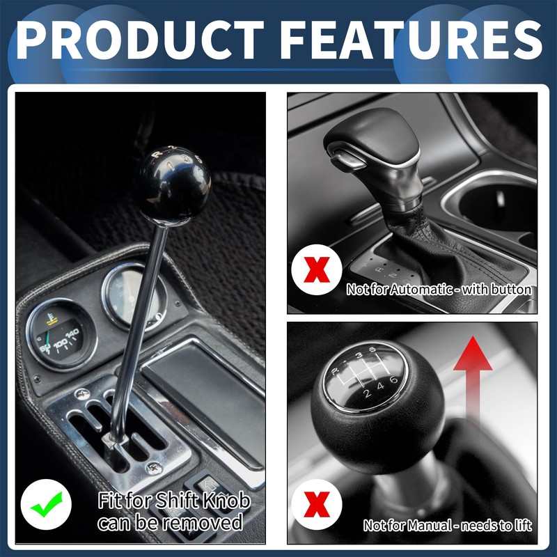 INFINAUTO Diamond Pattern Crystal Shift Knob, 10cm Universal for Automatic
