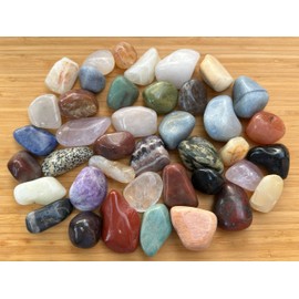 GAF TREASURES Wholesale Assorted Pebble, Large Assorted Tumbled Stone, Natural Polished Assorted Crystals, Assorted Palm Stone, Assorted Healing Crystals (Assorted, 3 Pounds)