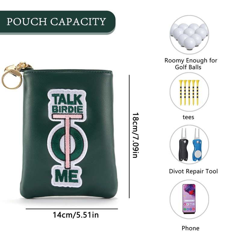 PINKTEE Golf Valuables Pouch Funny Golf Accessories Bag with Zipper