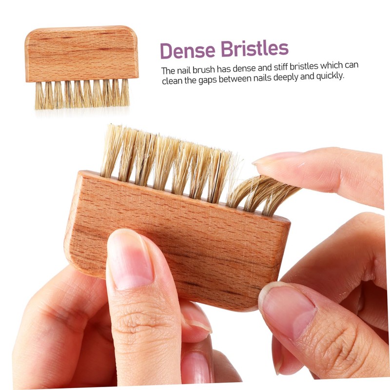 OHPHCALL Wooden Nail Scrub Brush Dense Bristles for Deep Cleaning