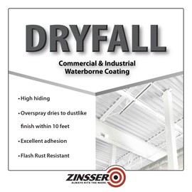 Zinsser 293234 Dryfall Commercial & Industrial Waterborne Coating, 5 Gallon, Flat White