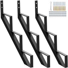 Zwinz Steel Stair Stringer 3 Step, Metal Stair Stringers for Deck Height 27 inches, Steel Stair Step Riser for Outside Stairs 3 Pack