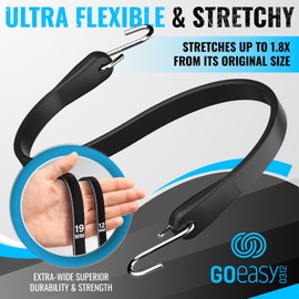 GOEASY0312 Rubber Bungee Cords with Hooks Heavy Duty 21" - for Outdoor Extreme Weather, Over 180 LBS Load & Max Stretch 1.8X, 100% EPDM Bungee Straps with S Hooks, 10 Pack for Cargo, Tarps, Trucks