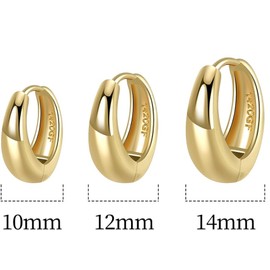 Barcarola - Juego de 4 pares de aretes de aro para mujer, con relleno de oro de 14 quilates, ligeros, resistentes al agua, resistentes al deslustre