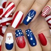 Independence Day Press on Nails Medium Coffin Fake Nails with