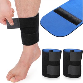 Threlaco 2 Pcs Shin Splint Compression Wrap Adjustable Shin Splints Brace Athletics Compression Sleeve Calf Brace for Men Women Tibial Stress Syndrome Running(Black)