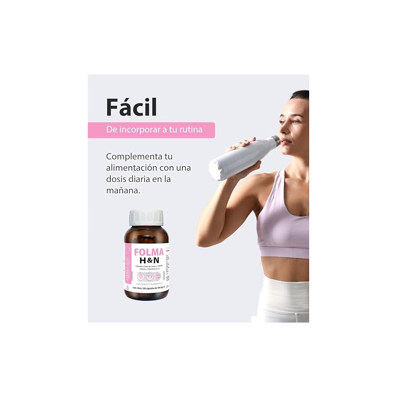 Folma Lisina Biotina Selenio Vitaminas Folato Suplemento Alimenticio 160 Cápsulas