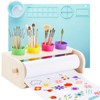 YOKUGO Kids Art Easel with Paper Roll Wooden Tabletop Paper