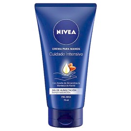 NIVEA Crema Para Manos Piel Seca con Aceite de Almendras, Cuidado Intensivo 24 Horas Humectación, 75 ml
