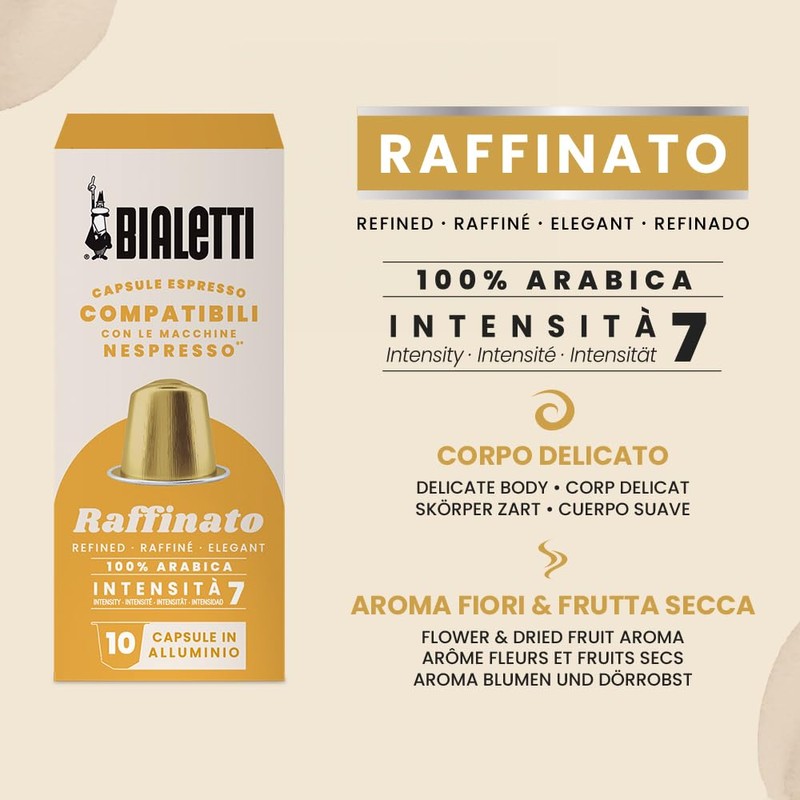 Bialetti - Coffee Nespresso® Compatible Capsules - Raffinato - 10