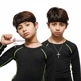 SKQIR Cross Necklace Baseball Bats Athletes Cross Pendant Sports Number Or Initial Necklaces Gifts for Men Women Teen Boys Girls(Silver,19)