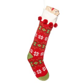 Dibor Knitted Christmas Stockings Set - 4 Large 24″ Xmas Stocking Boot