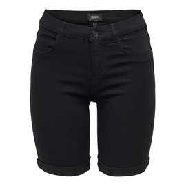ONLY Female Denim Shorts Onlrain Mid Waist Tight Fitting Shorts, black
