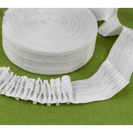 LUMoony Curtain Tape Loop Tape for Ironing 85 mm Universal Pencil Pleat Tape with Loops Curtain Row Tape Ruffle Tape Curtains Pleats Polyester Curtain Tape