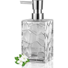 Hand Soap Dispenser, Clear Acrylic Plastic Liquid Pump Bottles Refillable Lotion Dispenser for Bathroom Decor Kitchen College Dorm