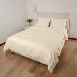 Peru Pima, Duvet Cover Set with 2 Pieces, 285 Thread Count Percale, 100% Peruvian Pima Cotton, Twin/Twin XL Size, Ivory Color