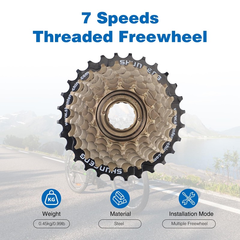 WEEROCK Bike Freewheel 7 Speeds, 14-28T Threaded Freewheel Screw On