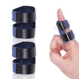 Andecoco Finger Brace, Adjustable Trigger Thumb Splint, Finger Straightener for Broken Strained Arthritis for Thumb, Middle, Index, Ring, Pinky Finger Splint (2, Blue)