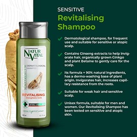 Hair Shampoo Ginseng - Revitalizing - 300 Ml / Natural & Organic by Natur Vital