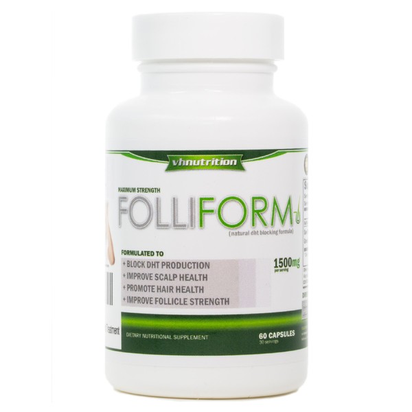 Folliform | DHT Blocker for Men and Women | 1500mg Natural Hair Loss Supplement | Saw Palmetto Pygeum Nettle Root Formula