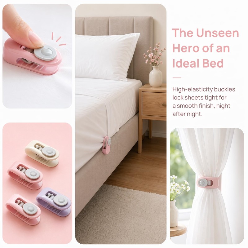 QIANSSE 20pcs Duvet Clips, Reusable Blanket Grippers Bedding