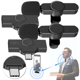 Callstel Funk-Mikrofon: 2er-Set Mini-Funkmikrofone für USB-C-Geräte, 2,4 GHz, 10 m (Anklipp-Mikrofon, Handheld Mikrofon)