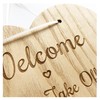 Welcome Please Take Off Your Shoes Wooden Heart Plaque Sign