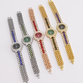 Dacdyi Women 5 Pcs Wholesale Watches Elegant Crystal Bangle Bracelet Analog Quartz Wrist Watches