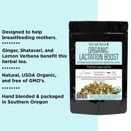 Organic Lactation Boost Loose Leaf Tea - 3oz Bag (Approx. 45 Servings) | Full Leaf Tea Co.