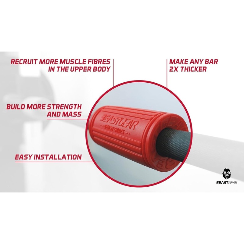 Beastgear Beast Grips Barbell Dumbbell Pullup Bar Grips to Increase