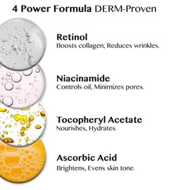 Lamelin Rodillo de Crema para Ojos, Retinol Niacinamida Vitamina A, Reductor de Arrugas, Bolsas y Ojeras, Piel Sensible, Crema de Noche para Hinchazón