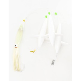 BLUEWING Fishing Daisy Chain Ultimate Big Game Bulb Squid Trolling Bird Tuna Lures Fish Teasers for Marlin Sailfish Luminous