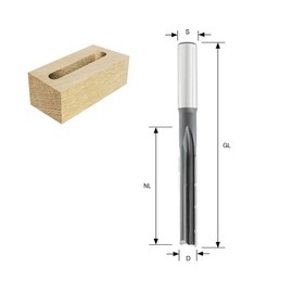 ENT Slot Mortise Bit CS Shank (C) 13 mm, Diameter (D) 12 mm, D 50 mm, GL 150 mm, Right
