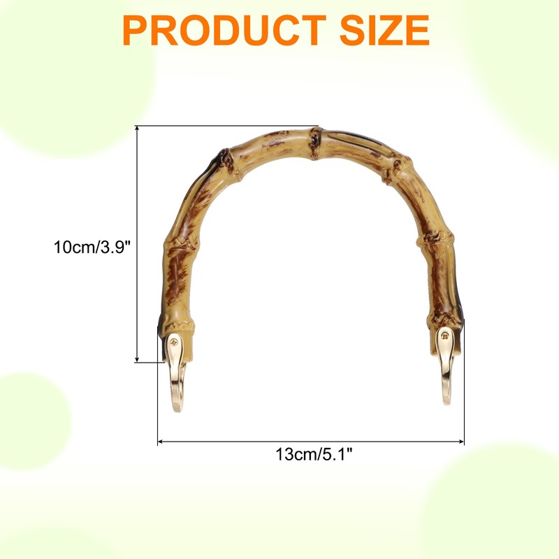 sourcing map 2 Pcs ABS Purse Handles 5" U-Shape Handbag