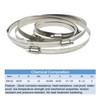 EesTeck 4Pcs 6" Adjustable 304 Stainless Steel Duct Clamps Hose