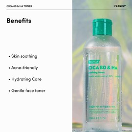 Frankly CICA 80 & Hyaluronic Acid Toner - Soothe, Hydrate & Balance | 80% Centella Asiatica & Hyaluronic Complex (7 Types) | 8.8 fl.oz.