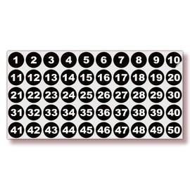 iSYFIX iSYFIX Black Consecutive Number Stickers C 1 to 50, 1-inch, 1 Set C Vinyl Self Adhesive Premium Decal Ideal for Inventory, Storage, Organizing, Boxes, Bins, Toolbox, Lockers & More, Indoor/Outdoor