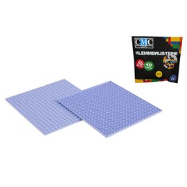 CMC imports 2 x Building Plate Base Plate Modular – Double-Sided Building Compatible 20 x 20 Nubs Plate Basepalt Clamping Building Blocks City 34 Different Colours (Lavender / 452)